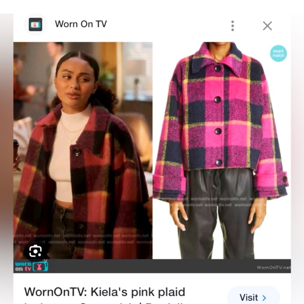 Stand Studio Alexia Brushed Checked Plaid Pink// … - image 2